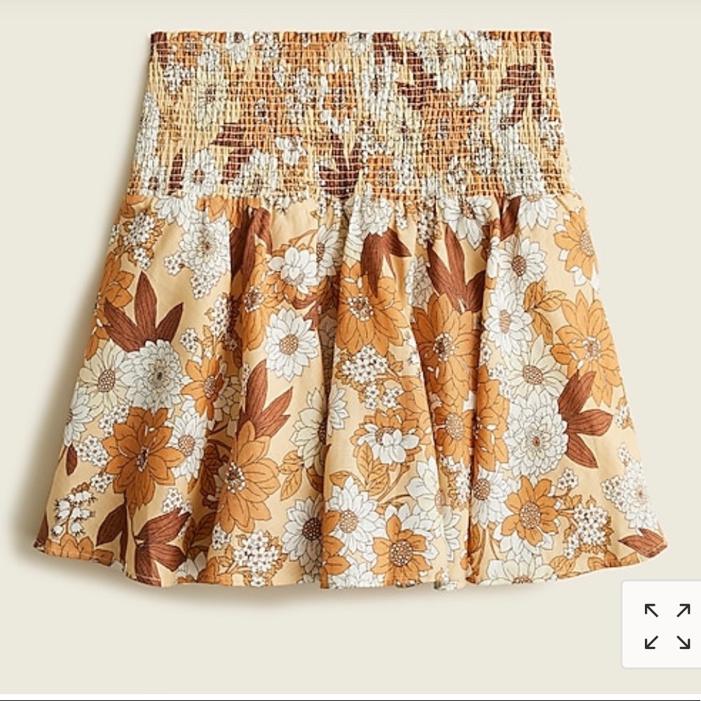Jcrew Zinnia Floral smocked skirt